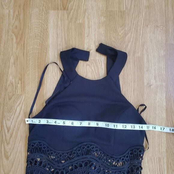 Sequin Hearts Black Floor length Dress Sz 5 - Picture 9 of 13